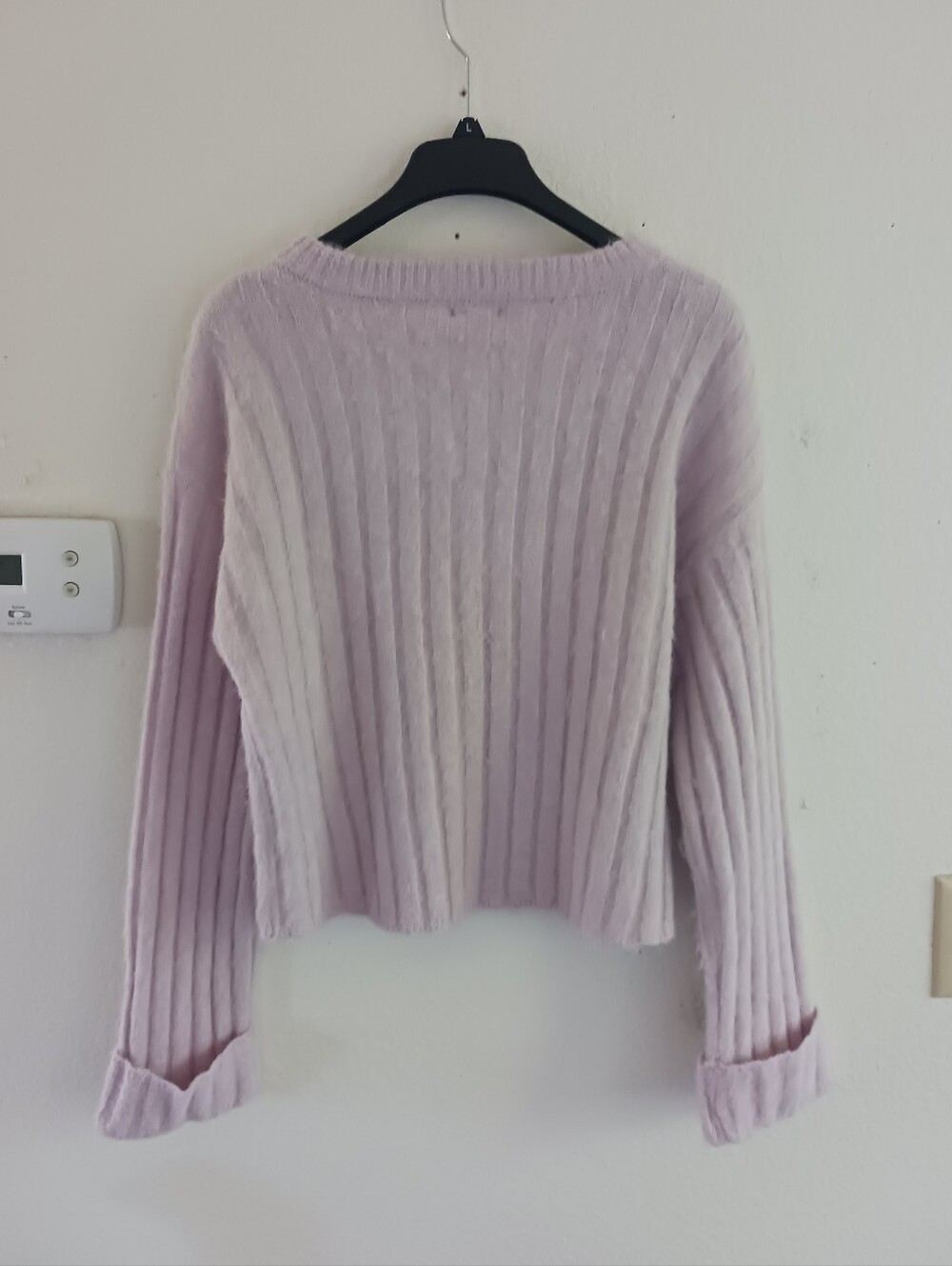Wild Fable Ribbed Button Front Lavender Cardigan - Picture 3 of 5
